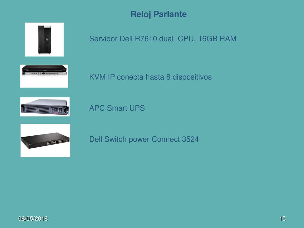 Reloj Parlante Servidor Dell R7610 dual CPU, 16GB RAM