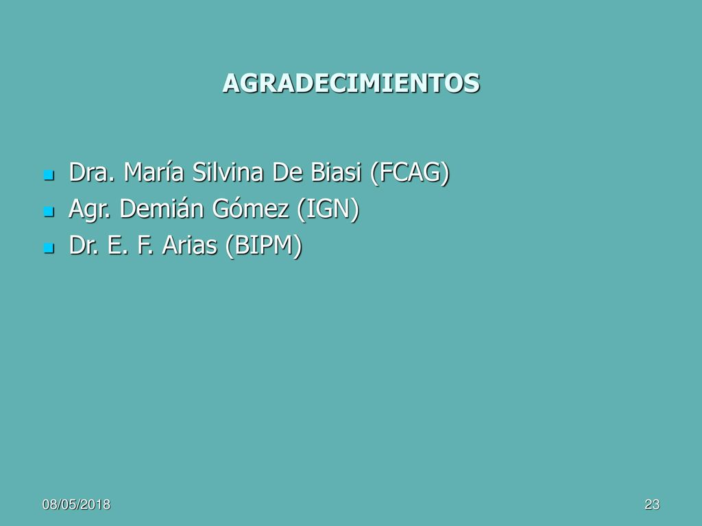 Dra. María Silvina De Biasi (FCAG) Agr. Demián Gómez (IGN)