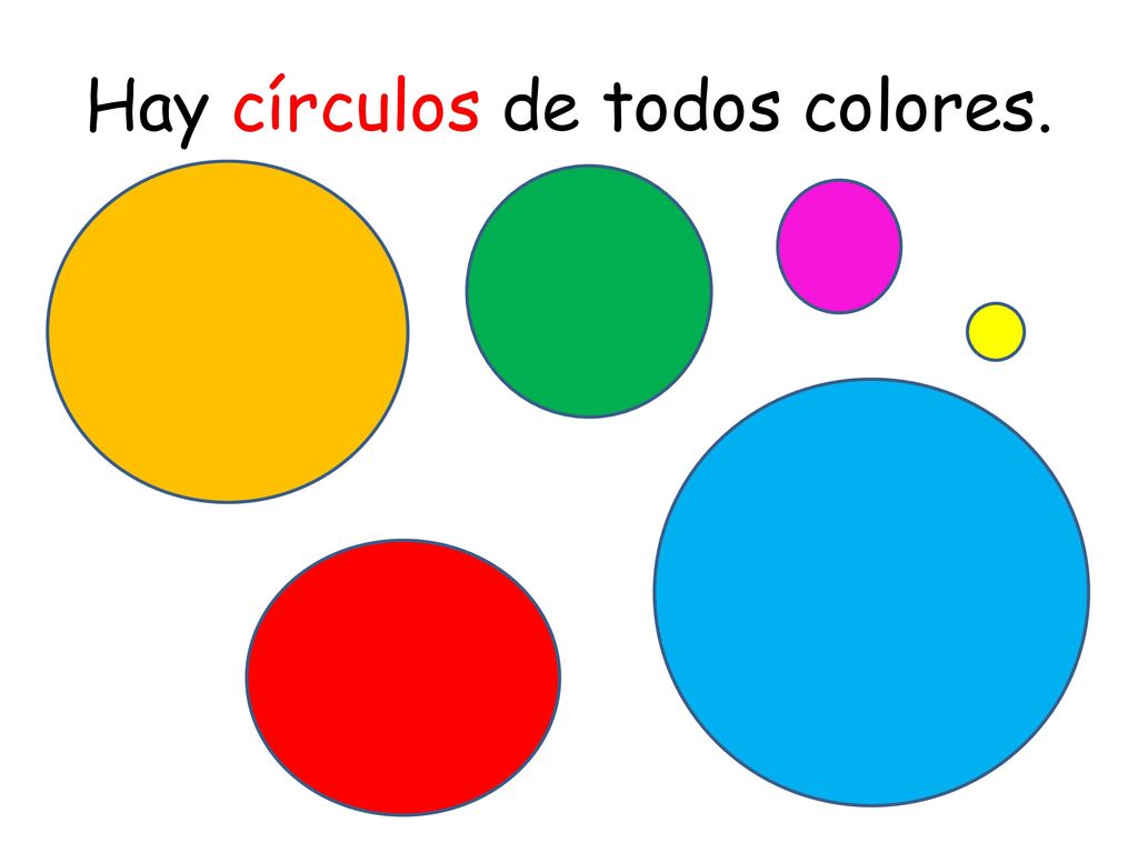 Hay círculos de todos colores.