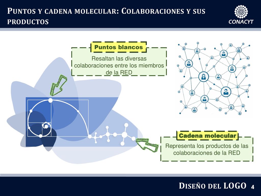 Puntos y cadena molecular: Colaboraciones y sus productos