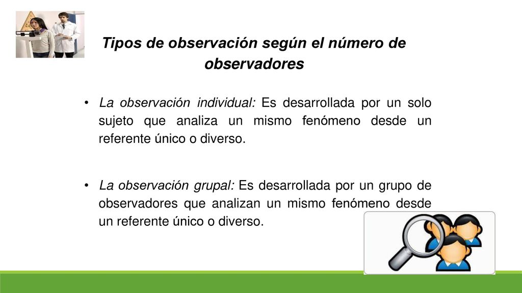 Tipos de observación según el número de observadores