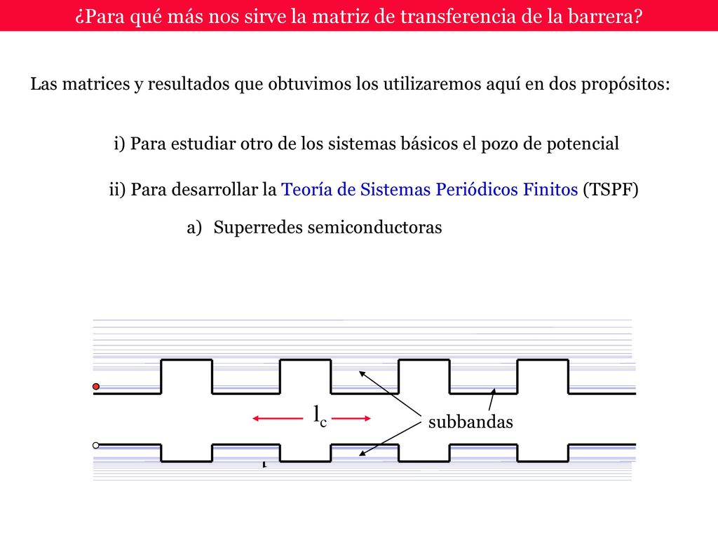 ¿Para qué más nos sirve la matriz de transferencia de la barrera