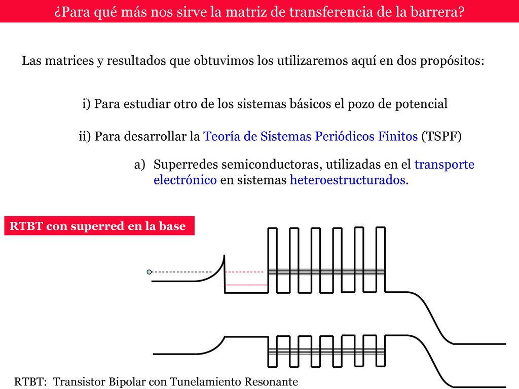 ¿Para qué más nos sirve la matriz de transferencia de la barrera