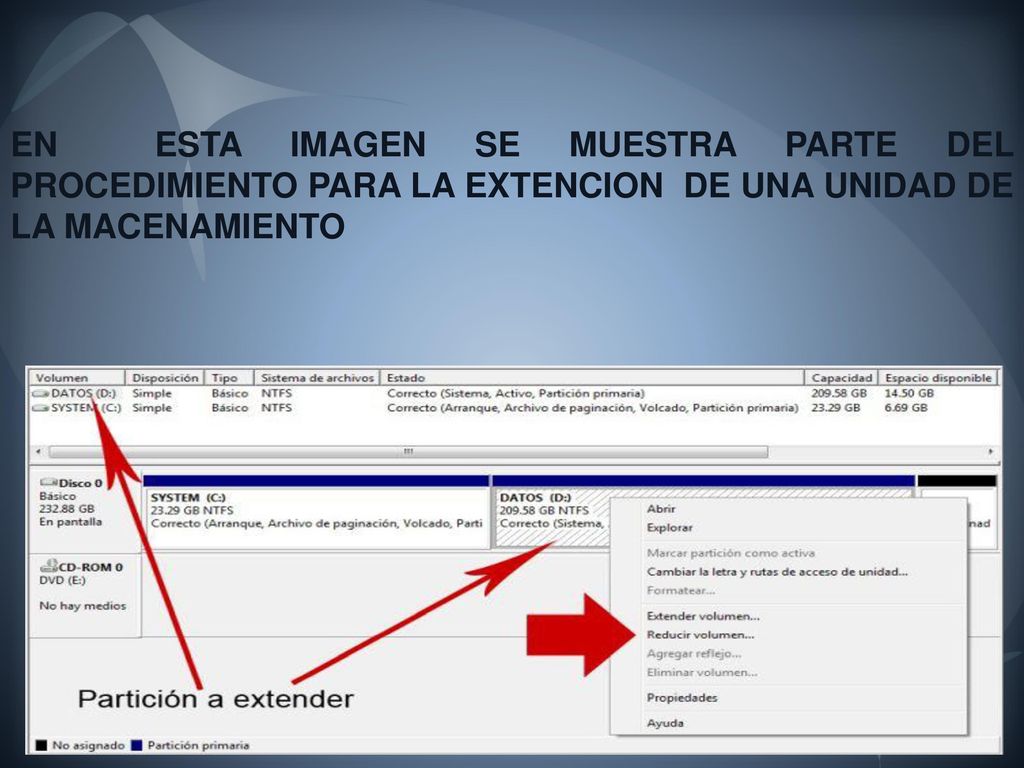 EN ESTA IMAGEN SE MUESTRA PARTE DEL PROCEDIMIENTO PARA LA EXTENCION DE UNA UNIDAD DE LA MACENAMIENTO