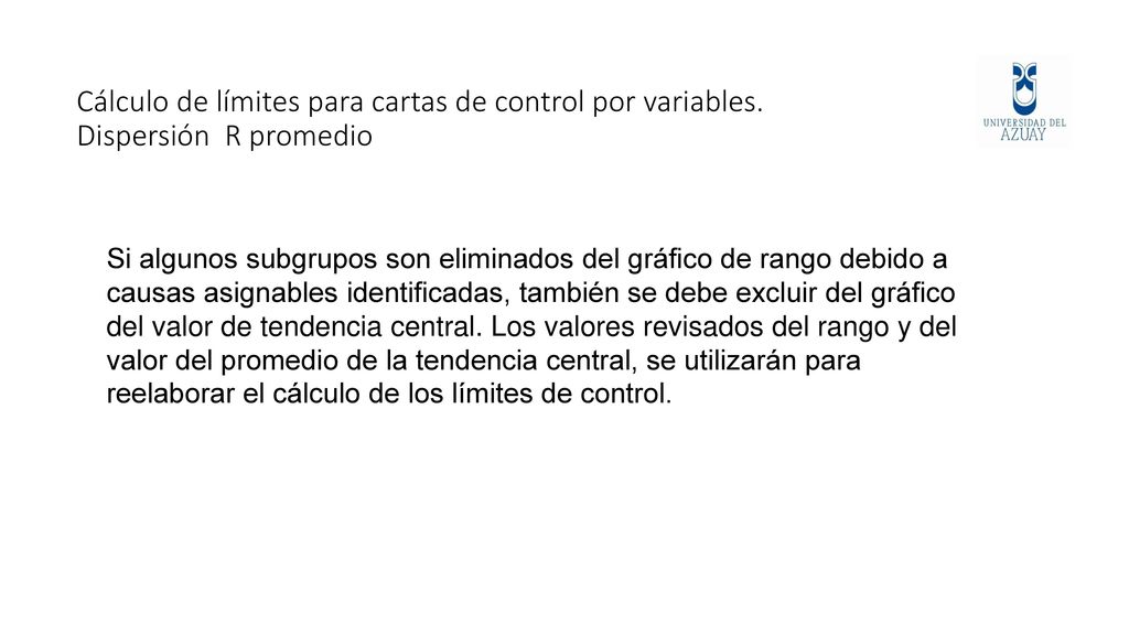 Cálculo de límites para cartas de control por variables
