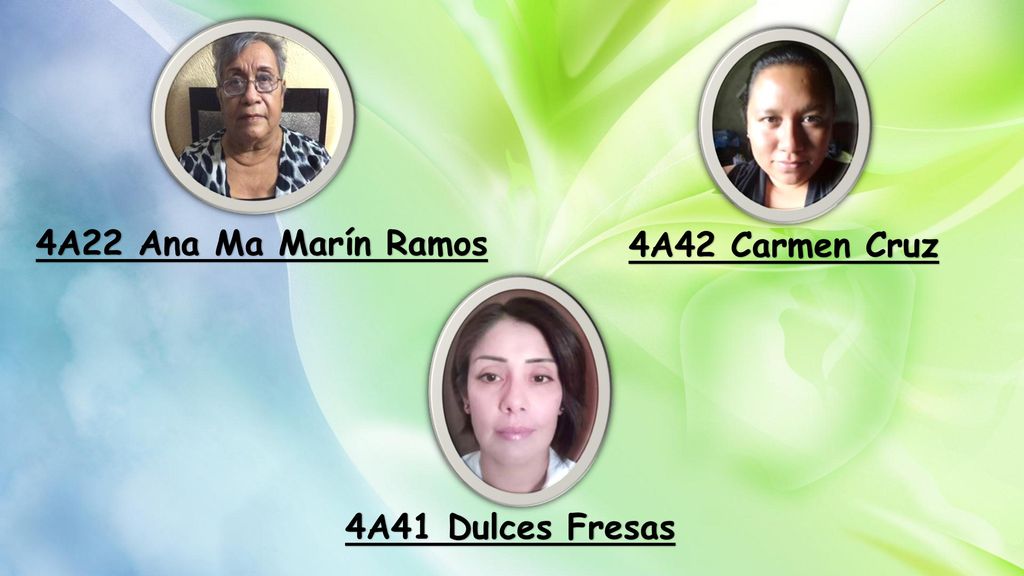 4A22 Ana Ma Marín Ramos 4A42 Carmen Cruz 4A41 Dulces Fresas