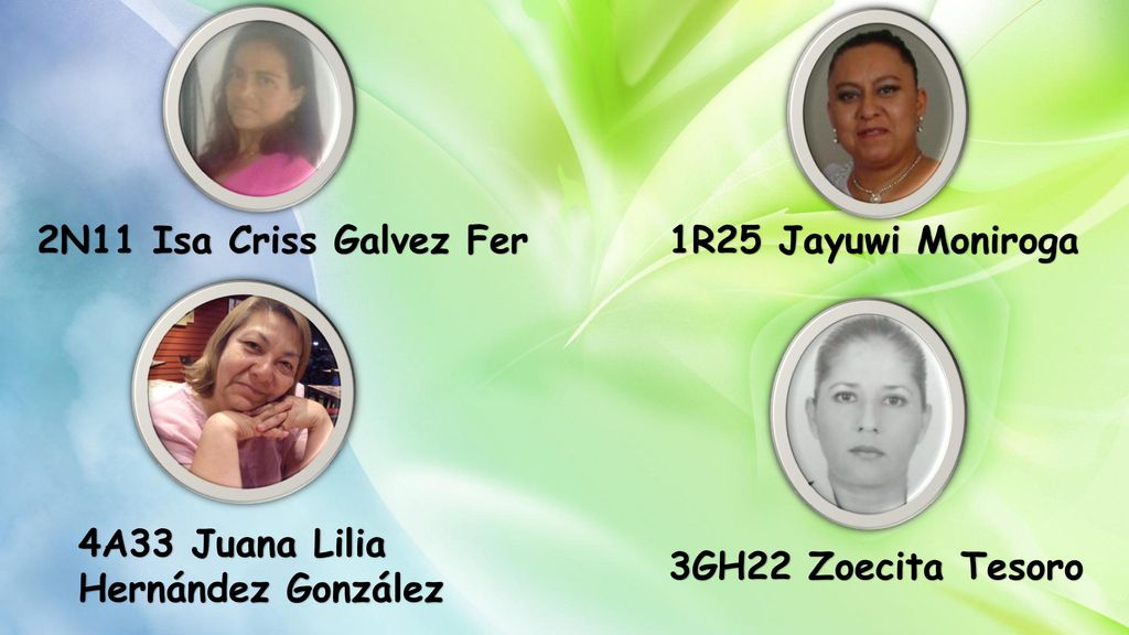 2N11 Isa Criss Galvez Fer 1R25 Jayuwi Moniroga. 4A33 Juana Lilia.
