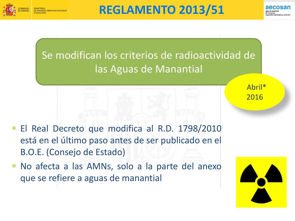 Se modifican los criterios de radioactividad de las Aguas de Manantial
