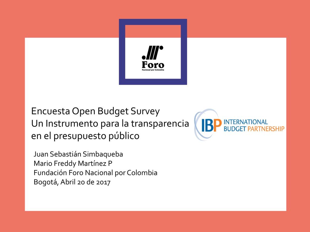 Encuesta Open Budget Survey Un Instrumento para la transparencia en el presupuesto público