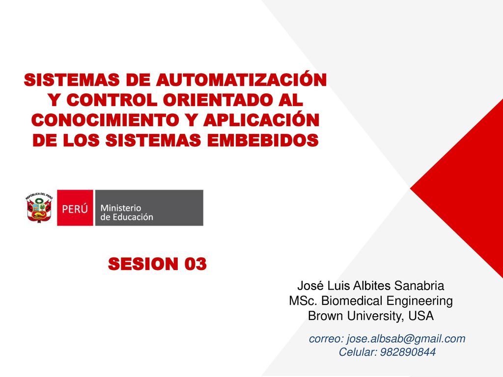 SISTEMAS DE AUTOMATIZACIÓN Y CONTROL ORIENTADO AL CONOCIMIENTO Y APLICACIÓN DE LOS SISTEMAS EMBEBIDOS