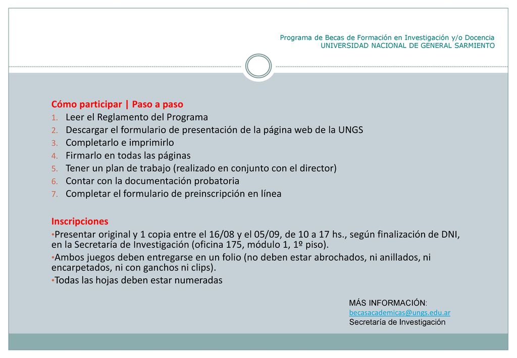 Cómo participar | Paso a paso Leer el Reglamento del Programa