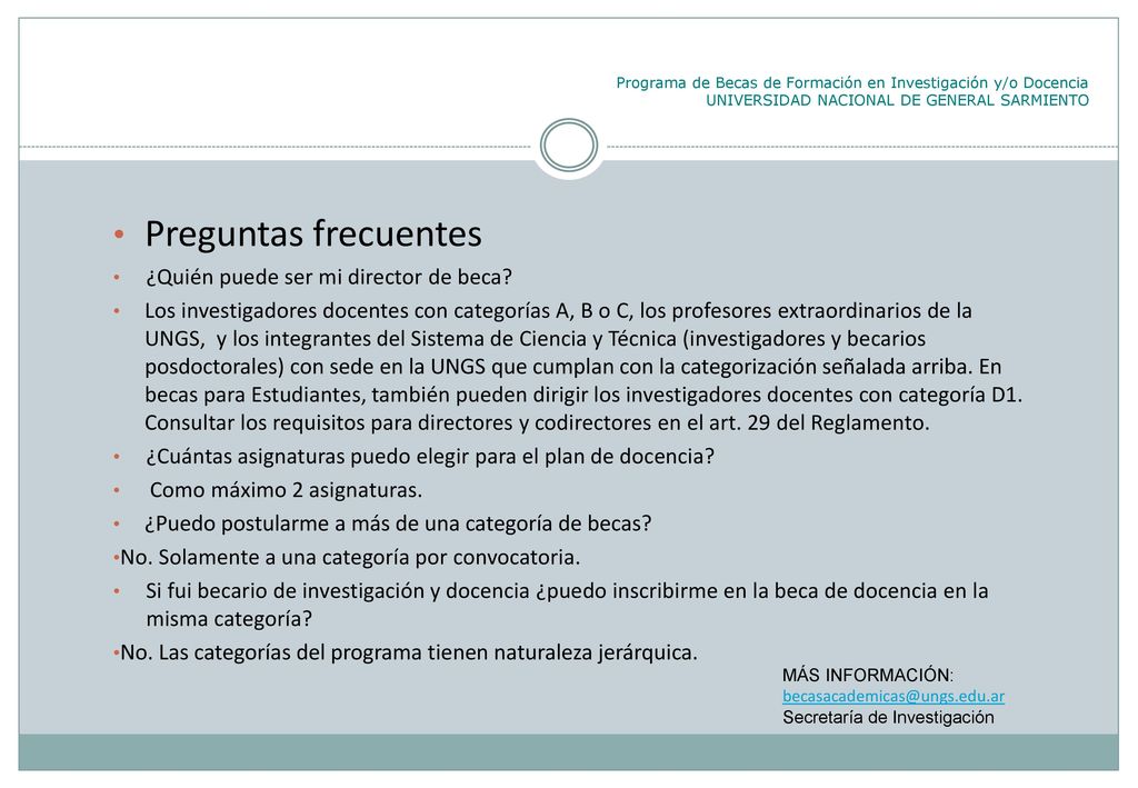 Preguntas frecuentes ¿Quién puede ser mi director de beca
