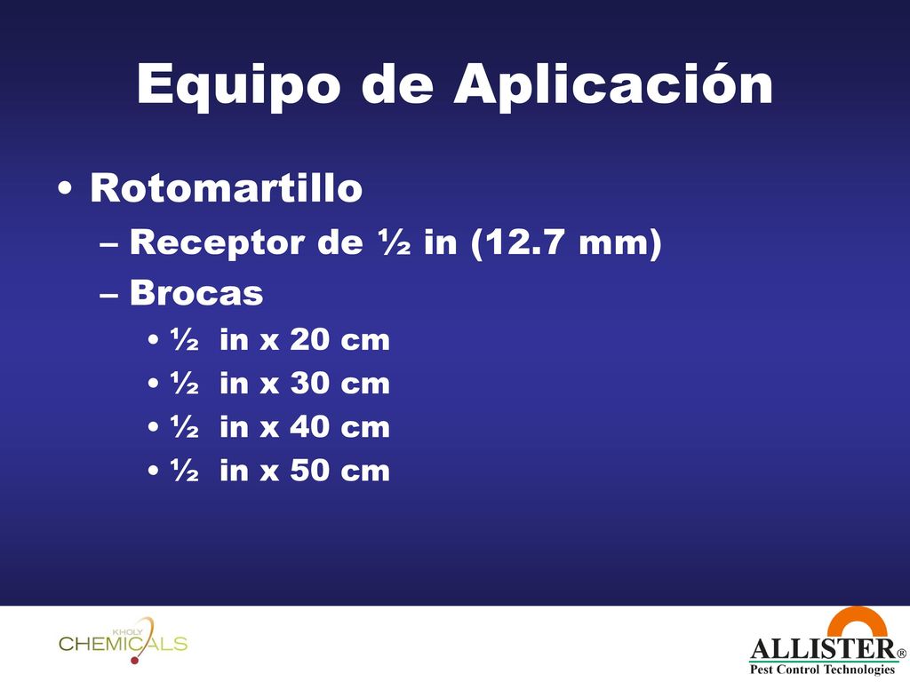 Equipo de Aplicación Rotomartillo Receptor de ½ in (12.7 mm) Brocas
