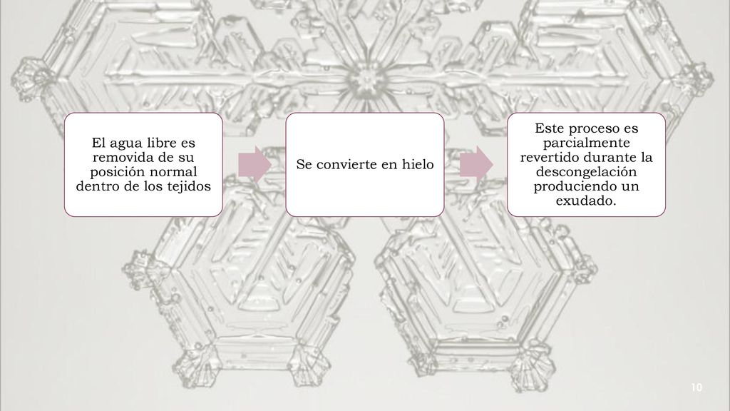 El agua libre es removida de su posición normal dentro de los tejidos