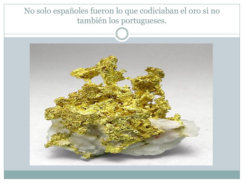 No solo españoles fueron lo que codiciaban el oro si no también los portugueses.