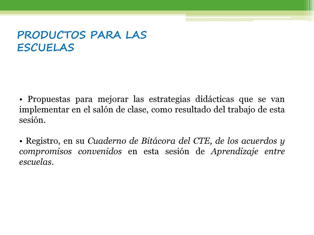 PRODUCTOS PARA LAS ESCUELAS