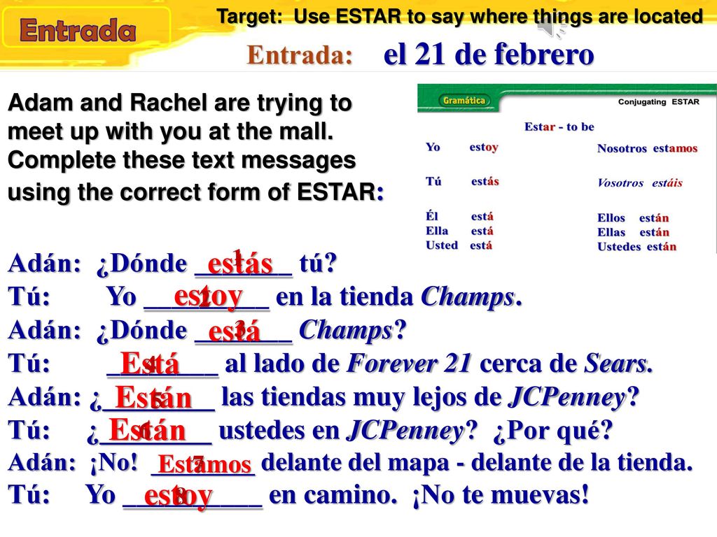 el 21 de febrero estás estoy está Está Están Están estoy