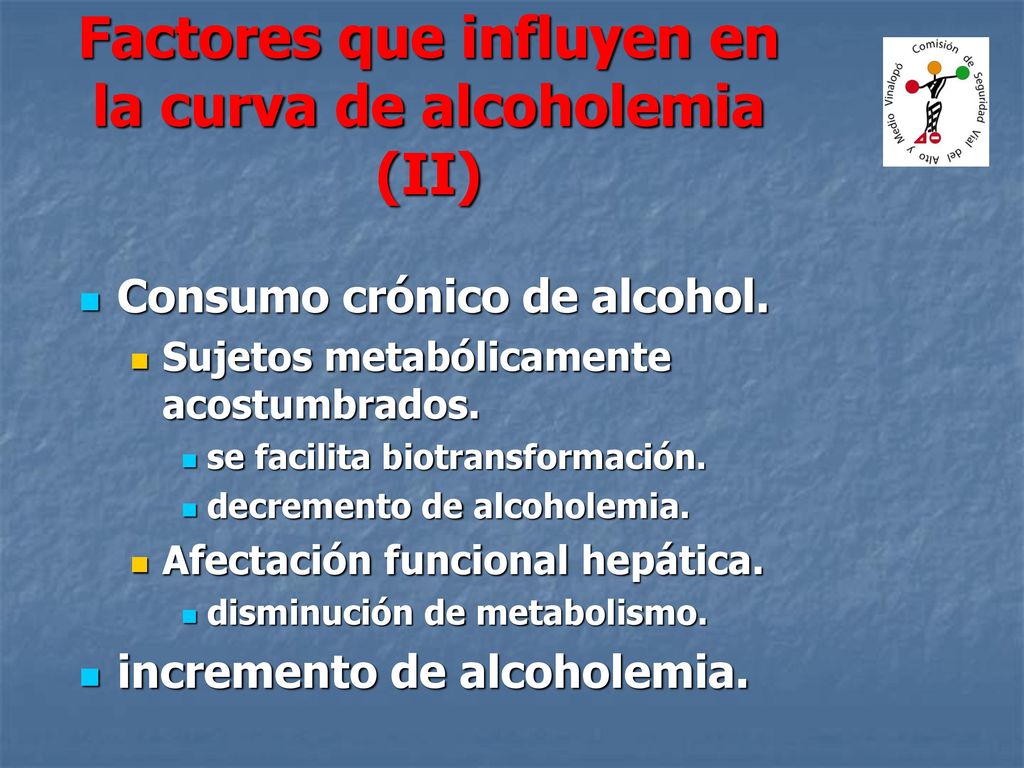 Factores que influyen en la curva de alcoholemia (II)