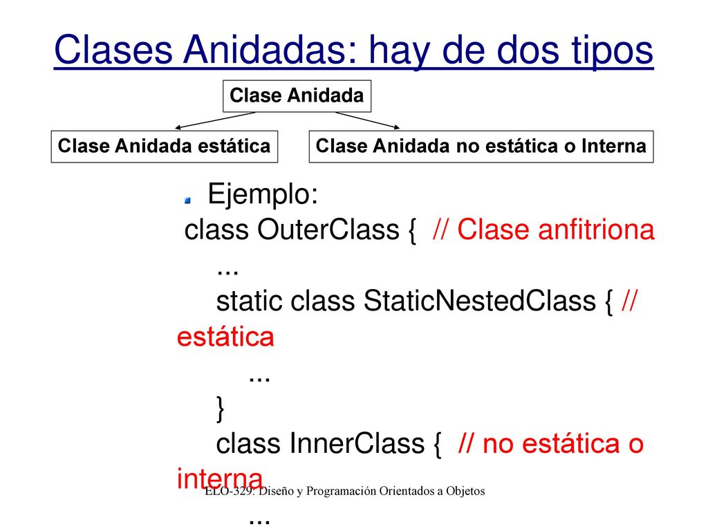 Clases Anidadas: hay de dos tipos