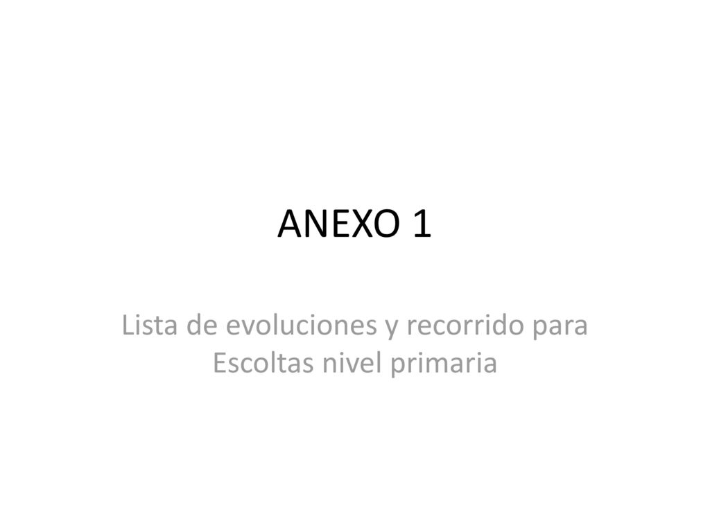 Lista de evoluciones y recorrido para Escoltas nivel primaria