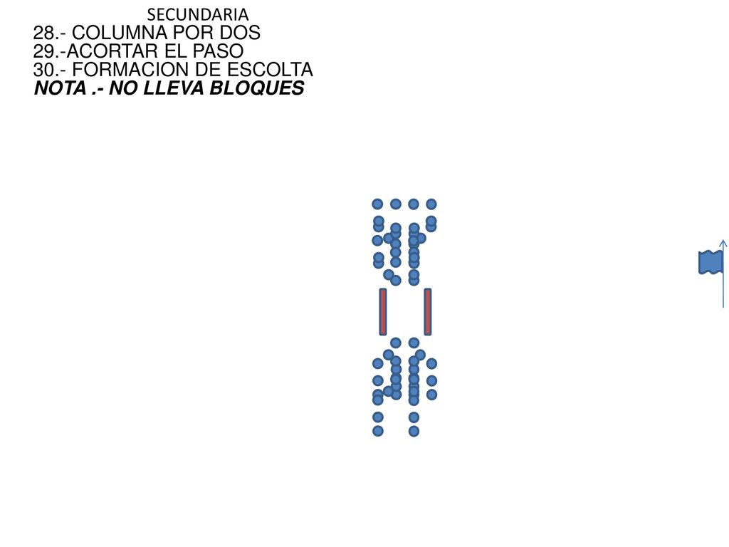 SECUNDARIA 28.- COLUMNA POR DOS. 29.-ACORTAR EL PASO.