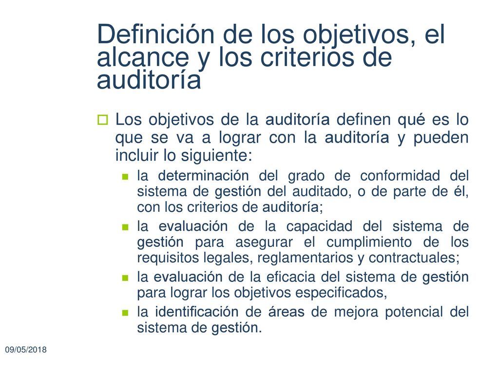 Definición de los objetivos, el alcance y los criterios de auditoría