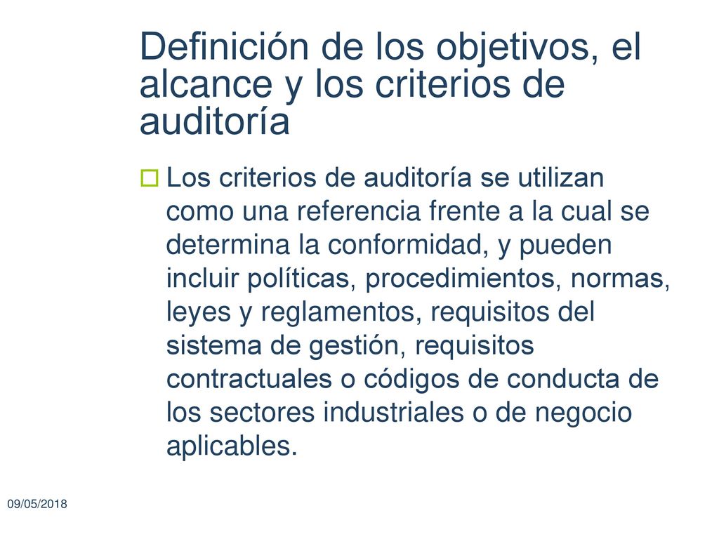 Definición de los objetivos, el alcance y los criterios de auditoría