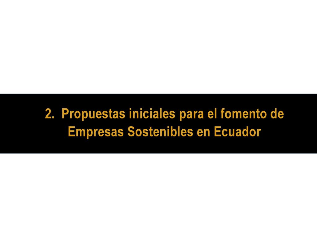 2. Propuestas iniciales para el fomento de Empresas Sostenibles en Ecuador
