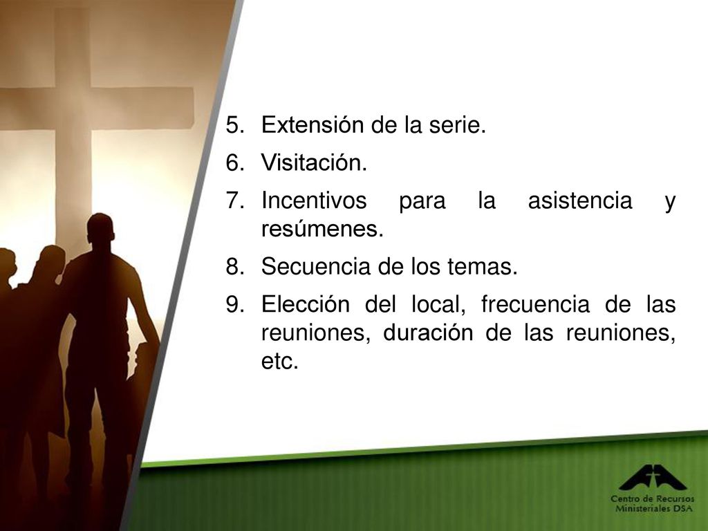 Extensión de la serie. Visitación. Incentivos para la asistencia y resúmenes. Secuencia de los temas.