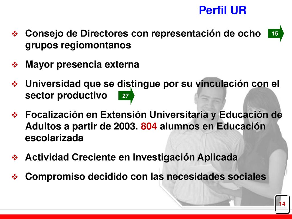 Perfil UR Consejo de Directores con representación de ocho grupos regiomontanos. Mayor presencia externa.