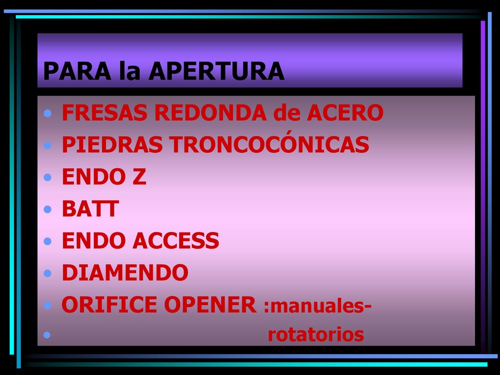 PARA la APERTURA FRESAS REDONDA de ACERO PIEDRAS TRONCOCÓNICAS ENDO Z