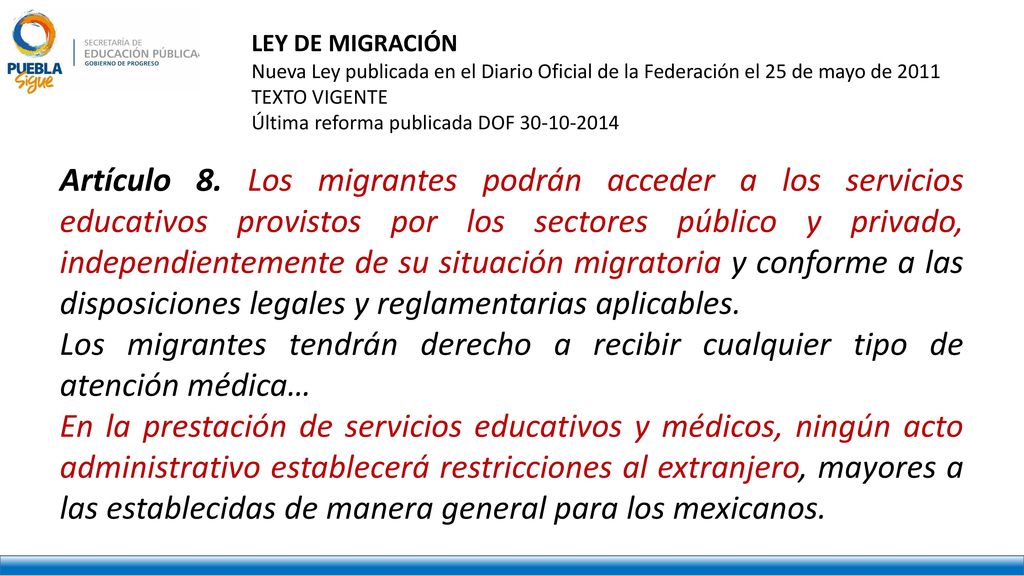 LEY DE MIGRACIÓN Nueva Ley publicada en el Diario Oficial de la Federación el 25 de mayo de TEXTO VIGENTE.