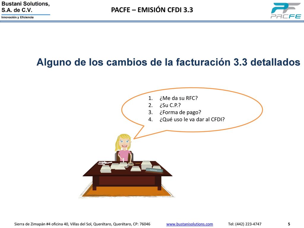 Alguno de los cambios de la facturación 3.3 detallados