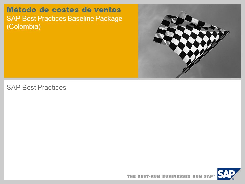 Método de costes de ventas SAP Best Practices Baseline Package (Colombia)