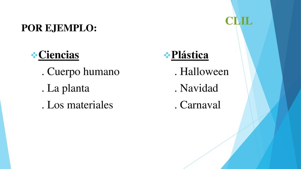 CLIL Ciencias . Cuerpo humano . La planta . Los materiales Plástica