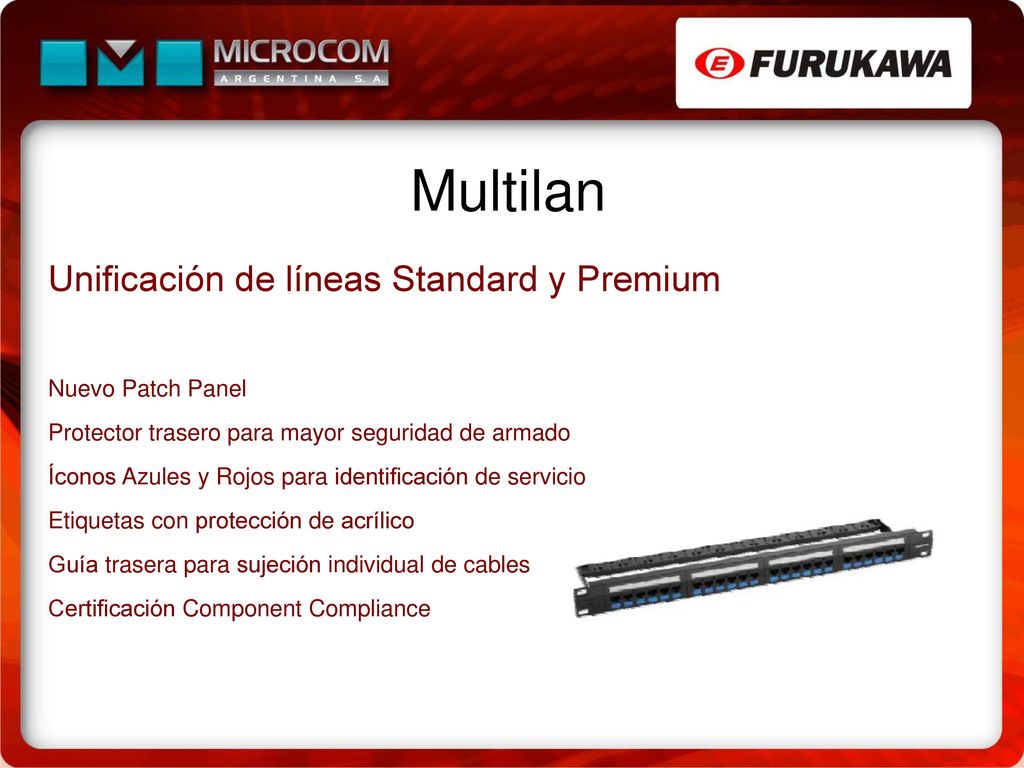 Multilan Unificación de líneas Standard y Premium Nuevo Patch Panel