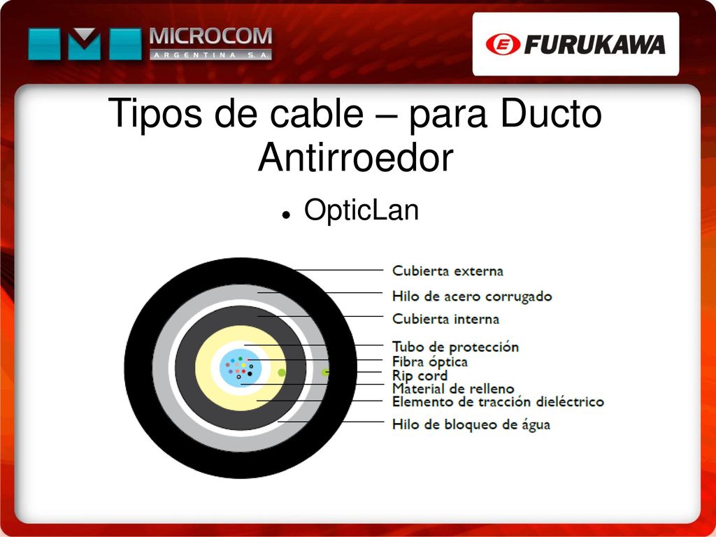 Tipos de cable – para Ducto Antirroedor