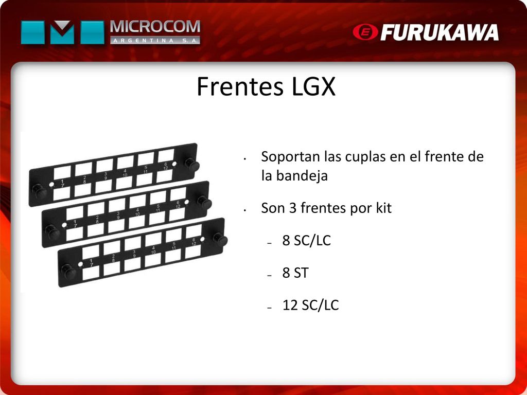 Frentes LGX Soportan las cuplas en el frente de la bandeja
