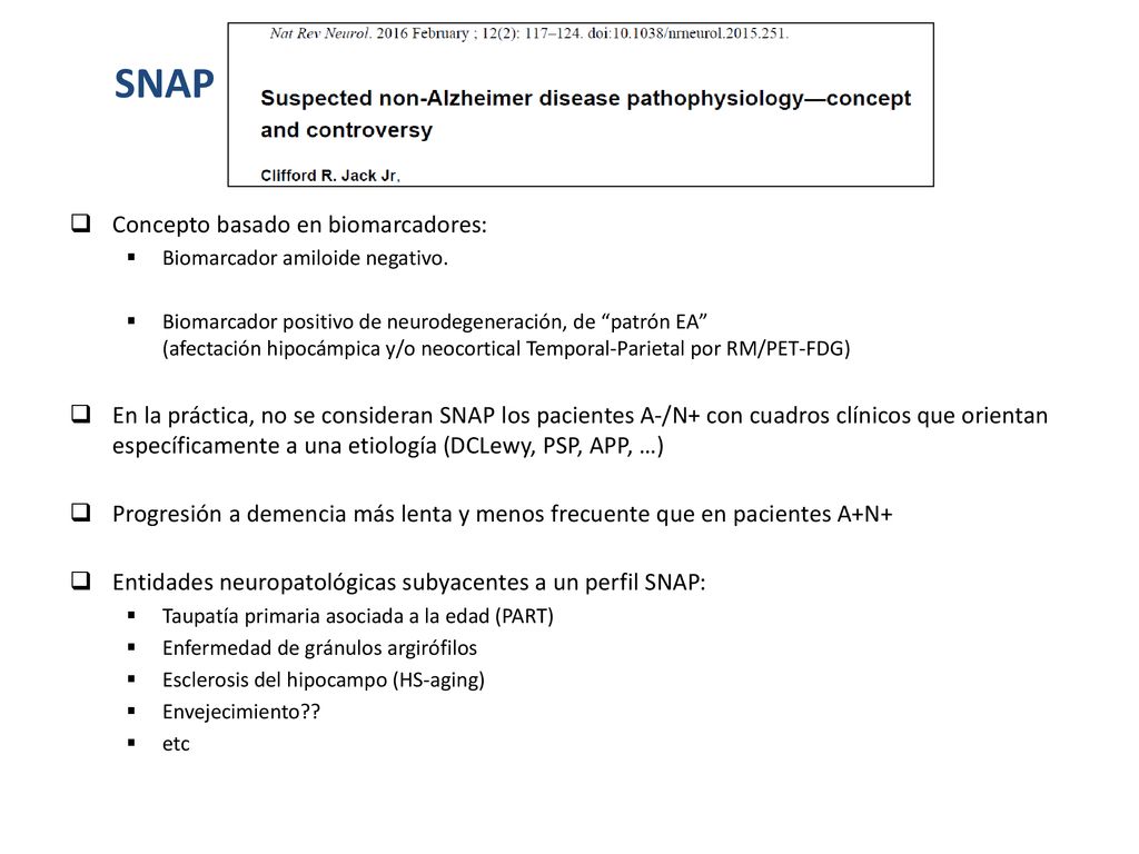 SNAP Concepto basado en biomarcadores: