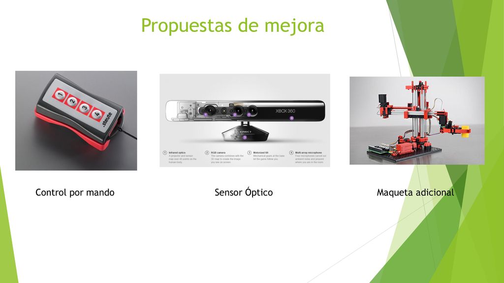 Propuestas de mejora Control por mando Sensor Óptico Maqueta adicional