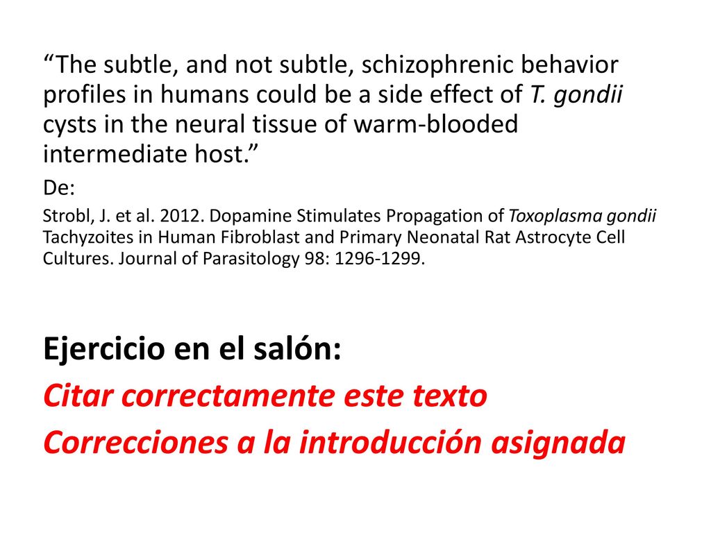 Citar correctamente este texto Correcciones a la introducción asignada