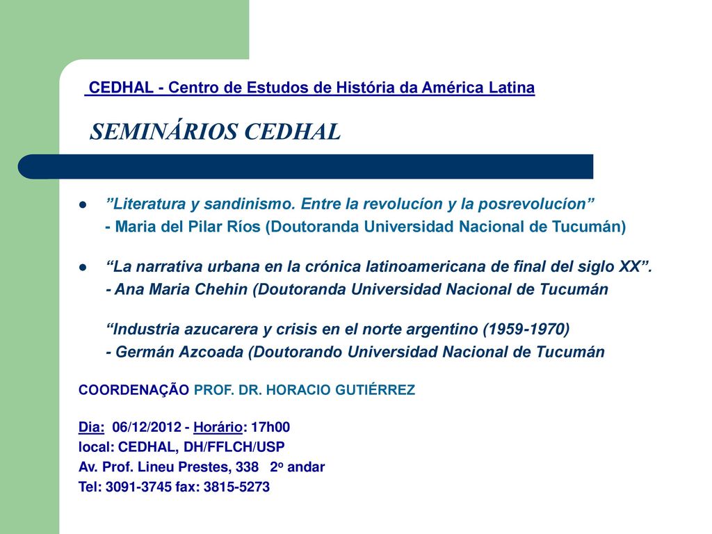CEDHAL - Centro de Estudos de História da América Latina