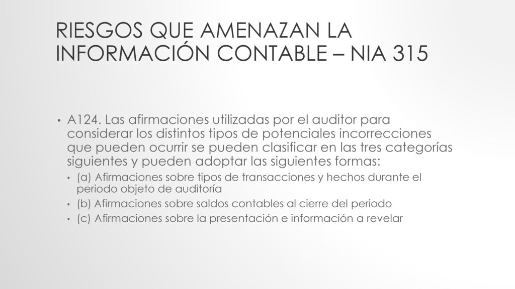 Riesgos que amenazan la información contable – NIA 315