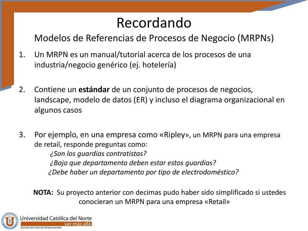 Recordando Modelos de Referencias de Procesos de Negocio (MRPNs)
