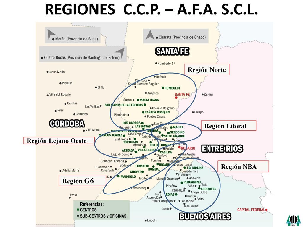 REGIONES C.C.P. – A.F.A. S.C.L. Región Norte Región Litoral