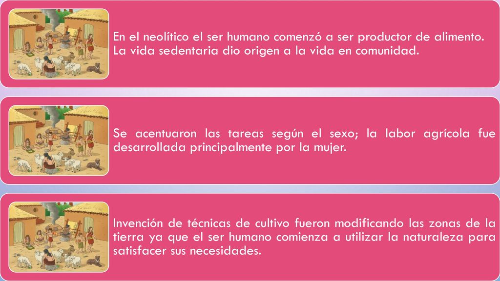 En el neolítico el ser humano comenzó a ser productor de alimento