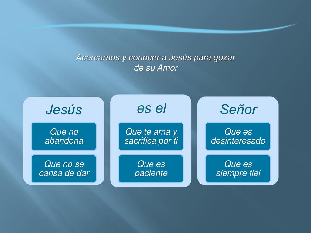 es el Jesús Señor Acercarnos y conocer a Jesús para gozar de su Amor