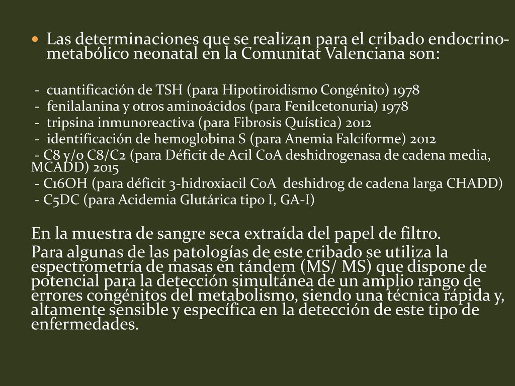 En la muestra de sangre seca extraída del papel de filtro.