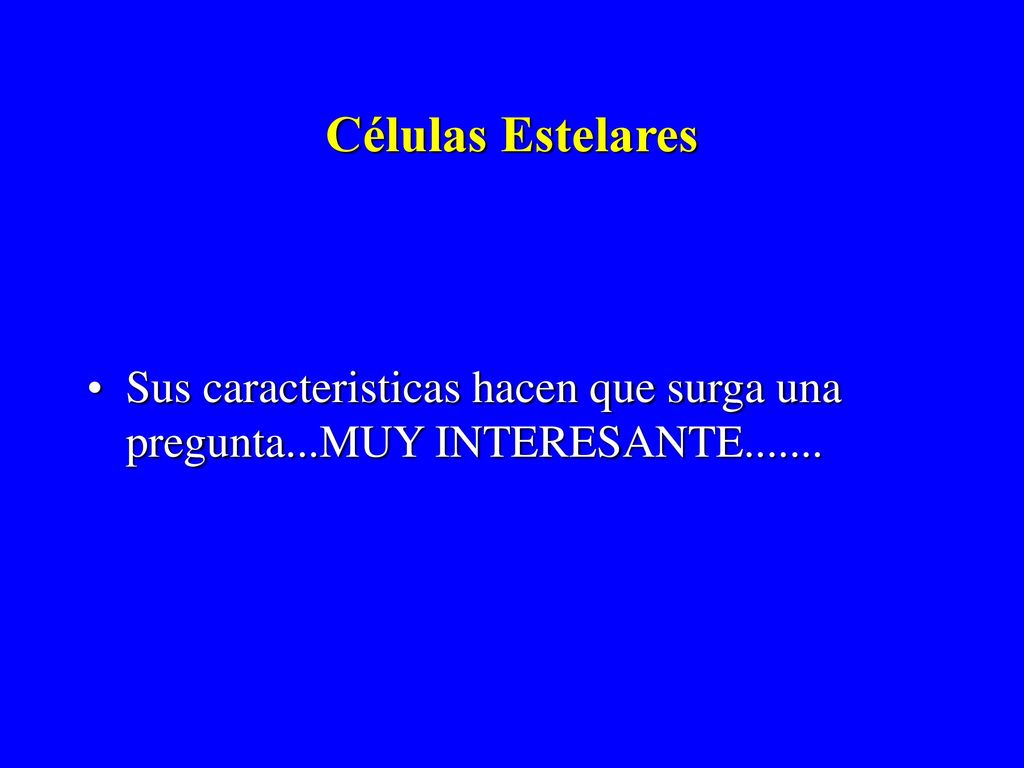 Células Estelares Sus caracteristicas hacen que surga una pregunta...MUY INTERESANTE