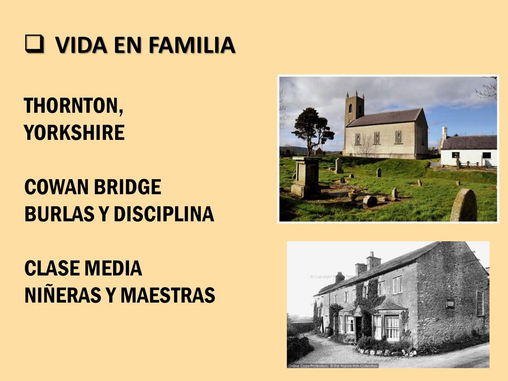 VIDA EN FAMILIA THORNTON, YORKSHIRE COWAN BRIDGE BURLAS Y DISCIPLINA